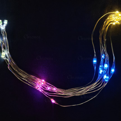 Copper Wire Fairy LED Lights with Waterfall Effect | Battery Operated | 8 Function Remote Control | Multi LED