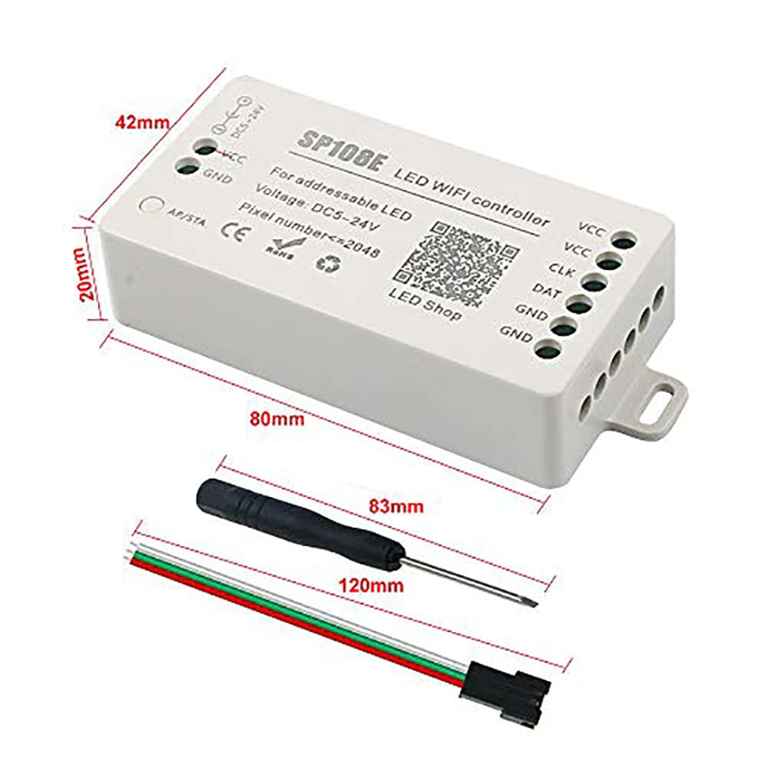 SP108E LED WiFi Pixel Controller For Strip Light, iOS/Android App Group Control