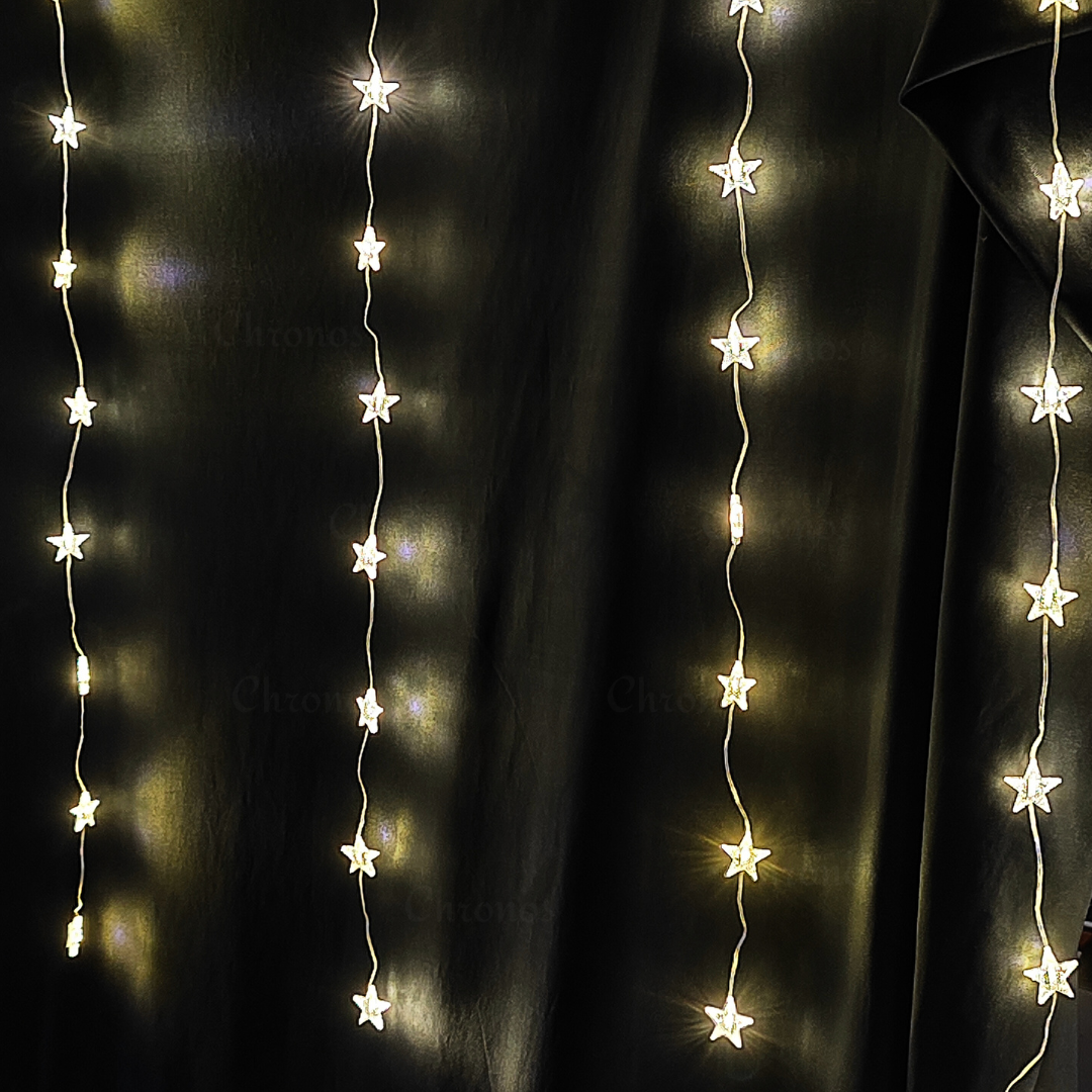 Star Curtain String Lights | 8 Modes | Plug & Play