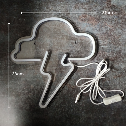 Thunder Cloud Neon Sign Light Wall Hanging | USB Operated