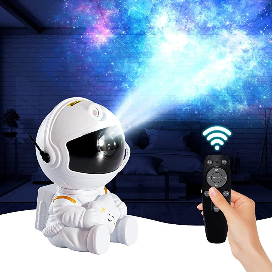 Sitting Astronaut Galaxy Projector Lamp with Remote Control