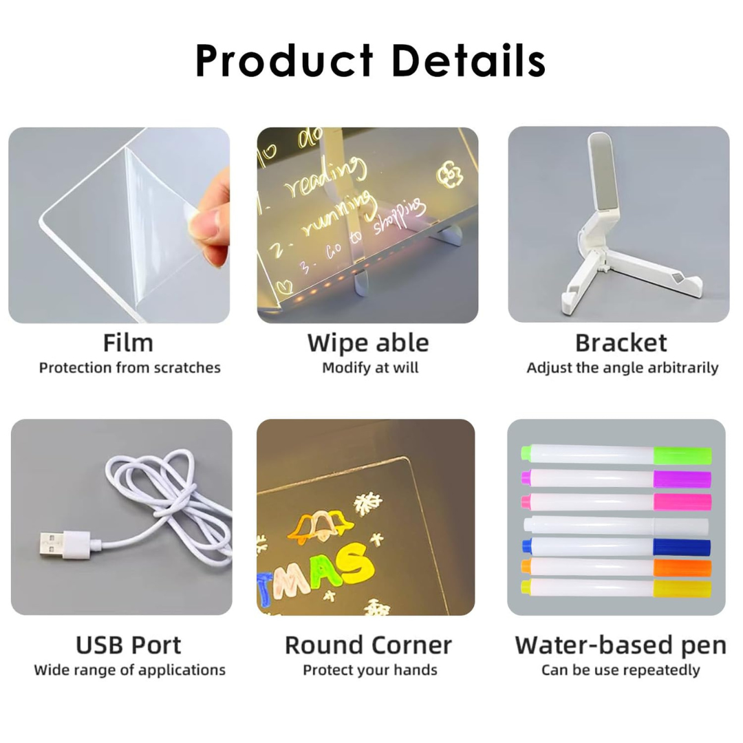 3D Acrylic LED Note Board Light