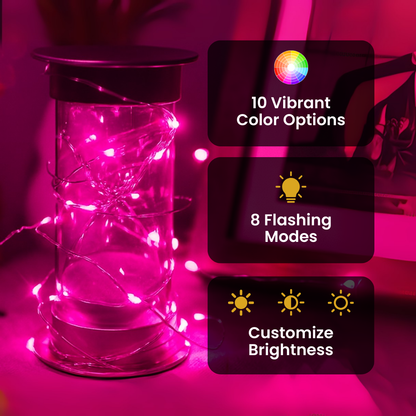 Copper Wire Fairy LED String Lights - 10 Color Changing RGB