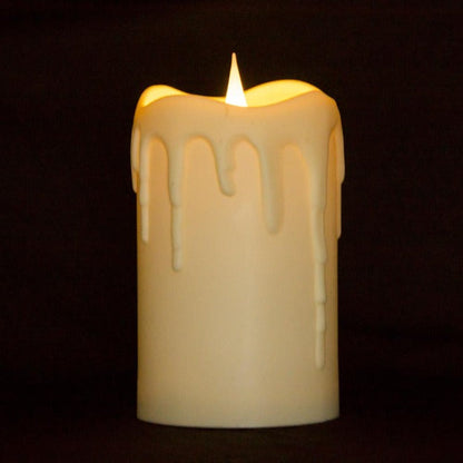 LED 3D Jumping Wick Pillar Candles | Dripping Wax Look