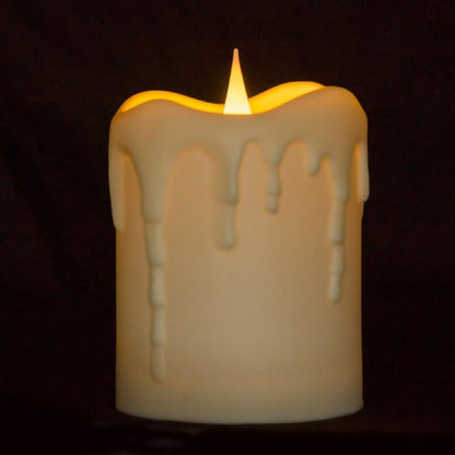 LED 3D Jumping Wick Pillar Candles | Dripping Wax Look