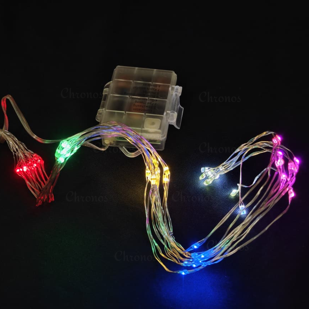 Copper Wire Fairy LED Lights with Waterfall Effect | Battery Operated | 8 Function Remote Control | Multi LED