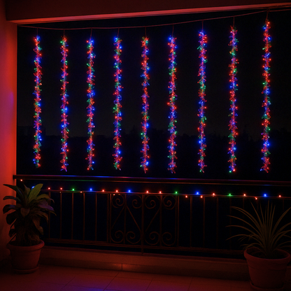 Glitter Curtain LED String Light | Multi Color | Diwali Decoration
