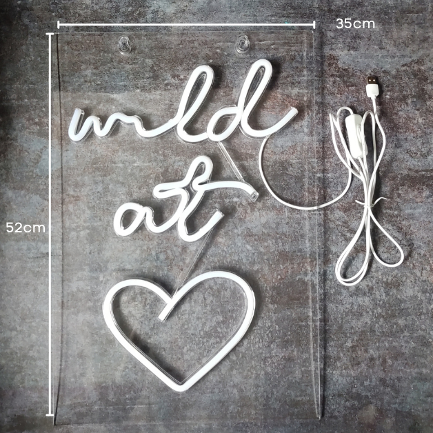 Wild at Heart Neon Sign Light Wall Hanging | USB Operated