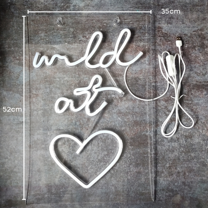 Wild at Heart Neon Sign Light Wall Hanging | USB Operated