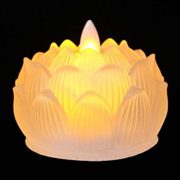 Lotus LED Moving Wick Candle | Warm White | Pack of 6