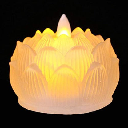 Lotus LED Moving Wick Candle | Warm White | Pack of 6