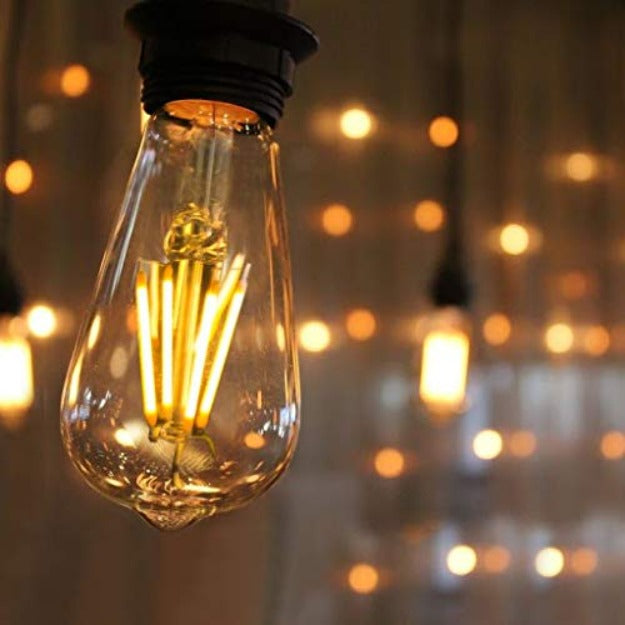 Waterproof Outdoor Hanging Bulb Holder String Lights with ST64 4W LED Bulbs