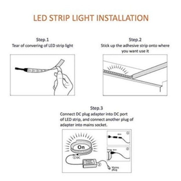 120 LED Strip Lights - Ice Blue - 5m - 12V - 2835 SMD LED