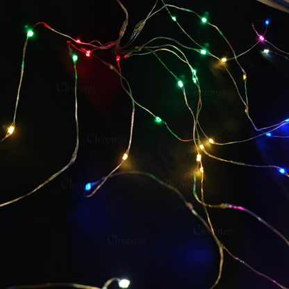Copper Wire Fairy LED Lights with Waterfall Effect | Battery Operated | 8 Function Remote Control | Multi LED