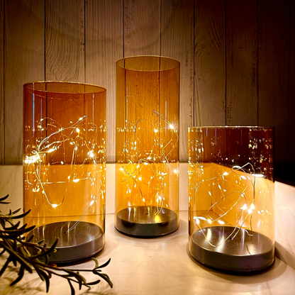 Glass Table Lamps with Fairy Lights | Open Top Glass