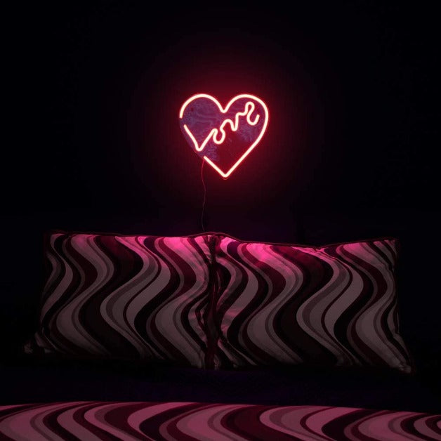 Love Heart Neon Sign Light Wall Hanging | USB Operated