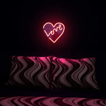 Love Heart Neon Sign Light Wall Hanging | USB Operated
