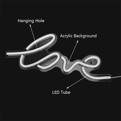 Love Neon Sign Light Wall Hanging | USB Operated