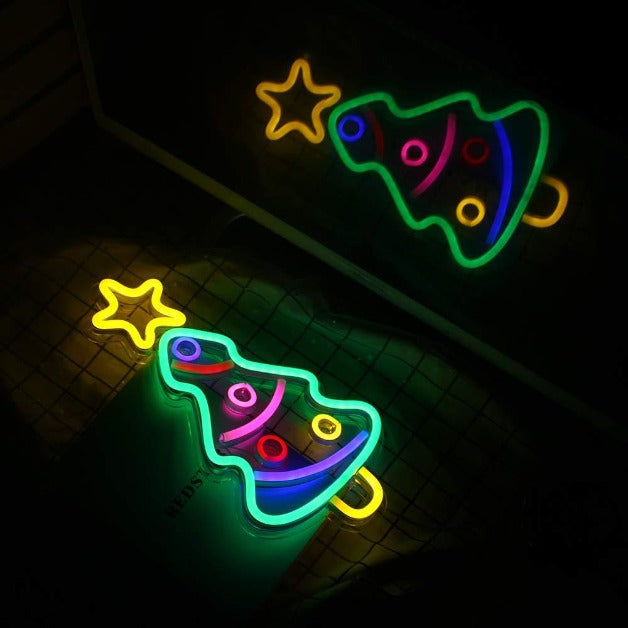 Christmas Tree Neon Sign Light Wall Hanging | USB Operated