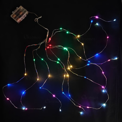 Copper Wire Fairy LED Lights with Waterfall Effect | Battery Operated | 8 Function Remote Control | Multi LED