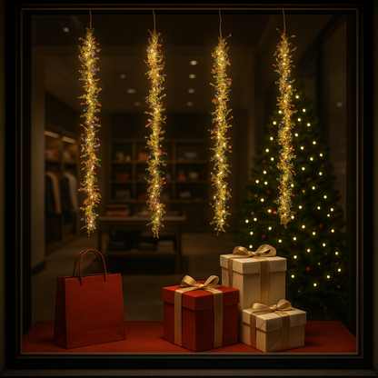Glitter Curtain LED String Light | Warm White | Diwali Decoration