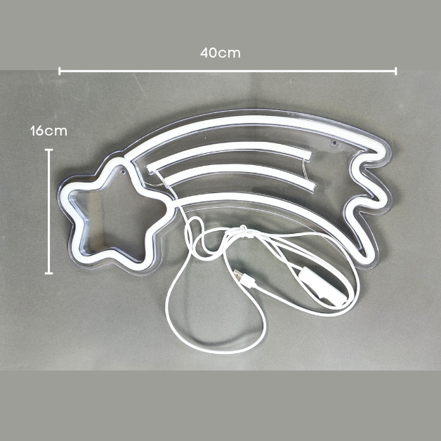 Shooting Star Neon Sign Light Wall Hanging | USB Operated