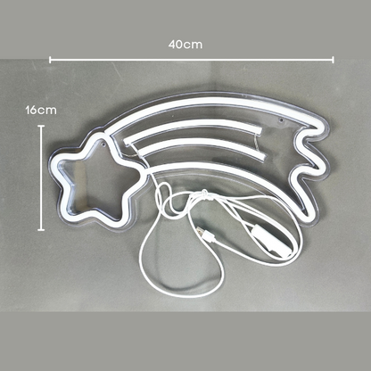 Shooting Star Neon Sign Light Wall Hanging | USB Operated