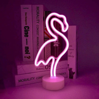 Flamingo Neon Sign Table Lamp | Battery & USB Operated