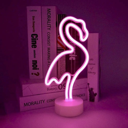 Flamingo Neon Sign Table Lamp | Battery & USB Operated