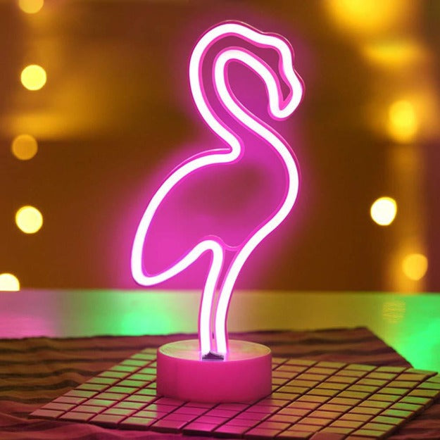 Flamingo Neon Sign Table Lamp | Battery & USB Operated