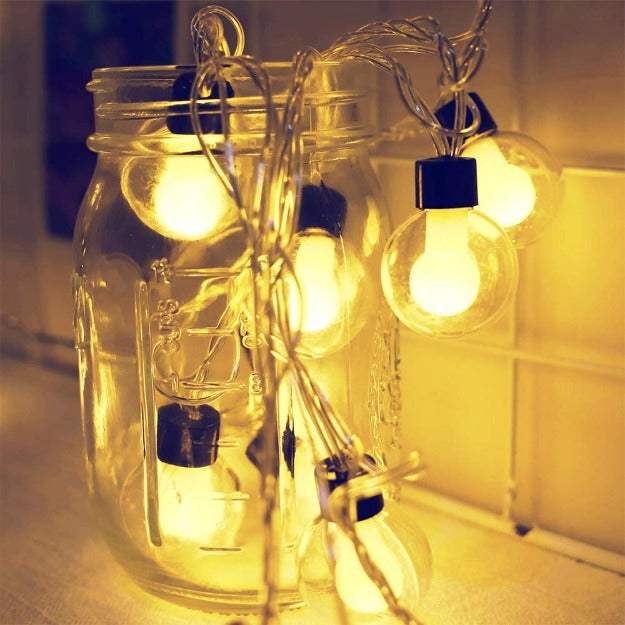 Clear Globe Decorative String Lights | Warm White LED