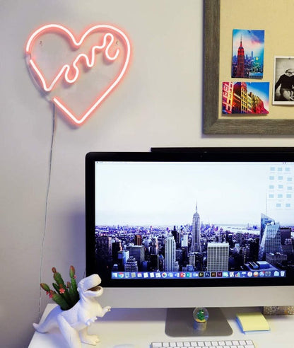 Love Heart Neon Sign Light Wall Hanging | USB Operated