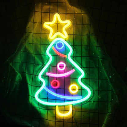 Christmas Tree Neon Sign Light Wall Hanging | USB Operated