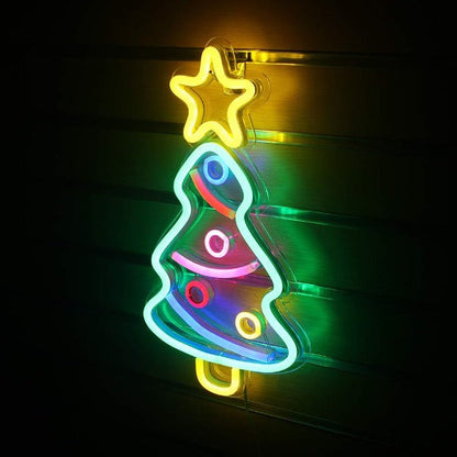 Christmas Tree Neon Sign Light Wall Hanging | USB Operated