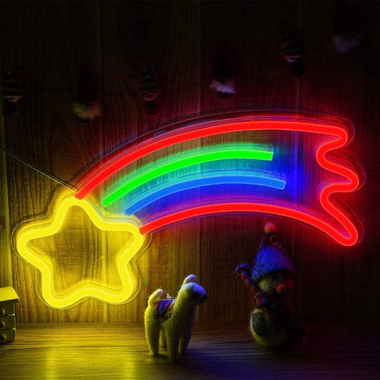 Shooting Star Neon Sign Light Wall Hanging | USB Operated