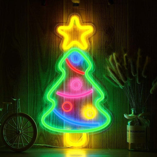 Christmas Tree Neon Sign Light Wall Hanging | USB Operated
