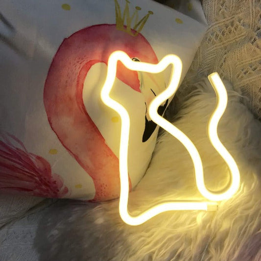 Cat Neon Sign Light | Battery & USB Operated