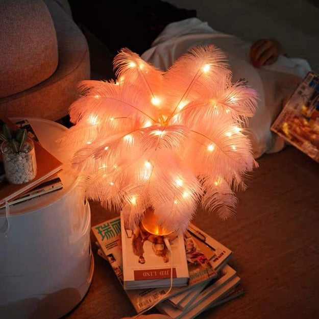 Feather Tree Table Lamp | Pink