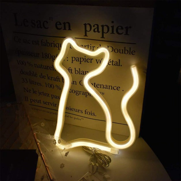 Cat Neon Sign Light | Battery & USB Operated