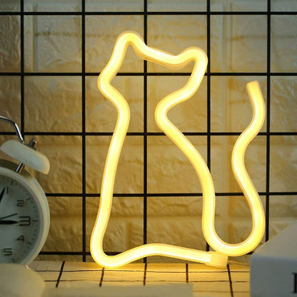 Cat Neon Sign Light | Battery & USB Operated