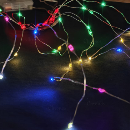 Copper Wire Fairy LED Lights with Waterfall Effect | Battery Operated | 8 Function Remote Control | Multi LED