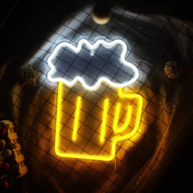 Beer Glass Neon Sign Light Wall Hanging | USB Operated