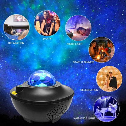 Starry Galaxy Projector Lamp with Bluetooth Speaker