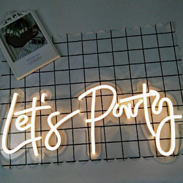 Let's Party Neon Sign Light