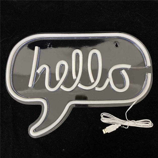 Hello Neon Sign Light Wall Hanging | USB Operated