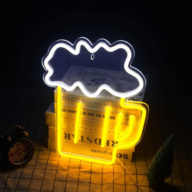 Beer Glass Neon Sign Light Wall Hanging | USB Operated