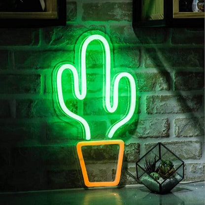 Cactus Neon Sign Light Wall Hanging | USB Operated