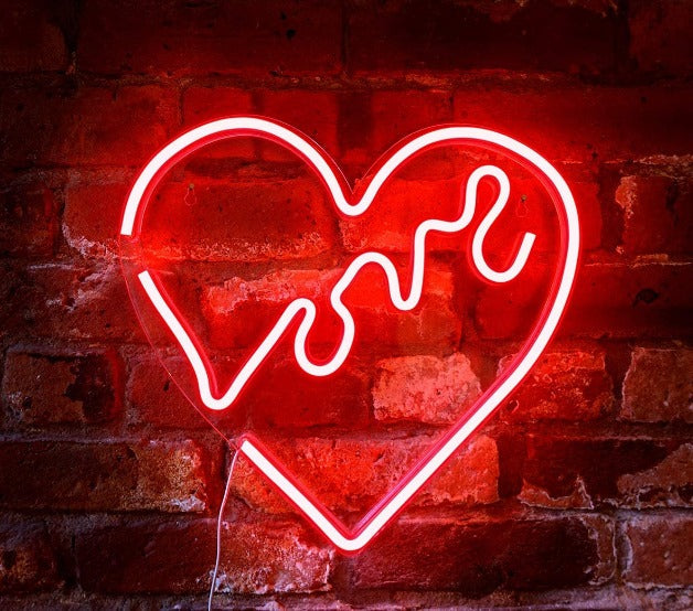 Love Heart Neon Sign Light Wall Hanging | USB Operated