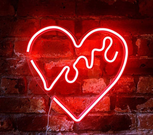 Love Heart Neon Sign Light Wall Hanging | USB Operated
