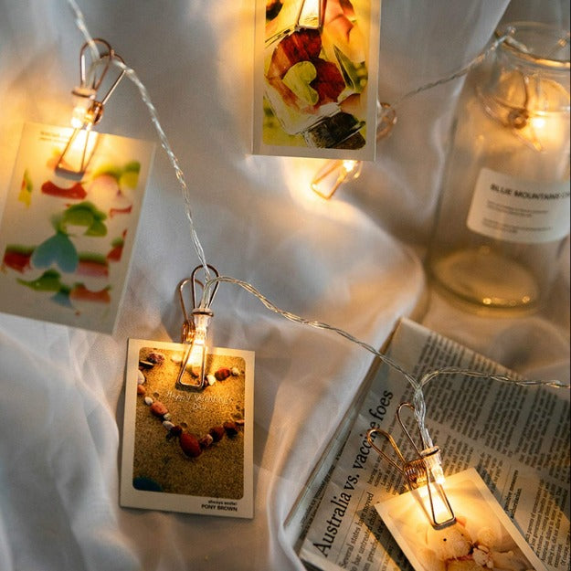 Rose Gold Photo Clips Lights - Warm White LED